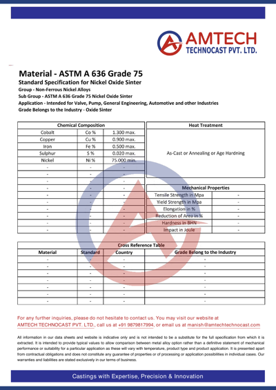ASTM A 636 Grade 75